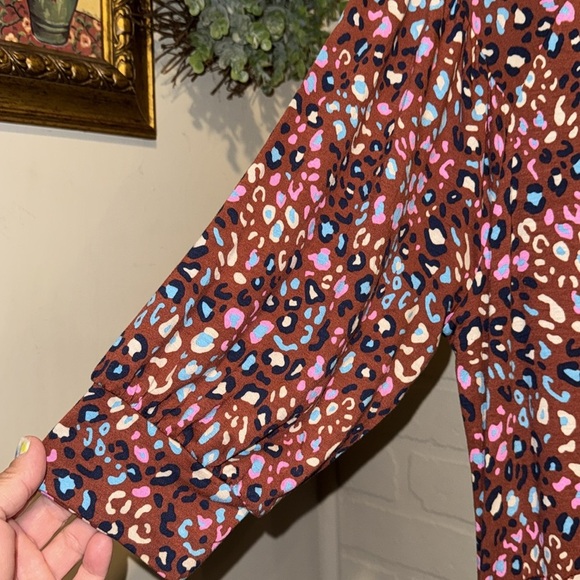 Boden Multicolor dress Leopard Print 16 regular stretch soft viscose modest core - Picture 6 of 7